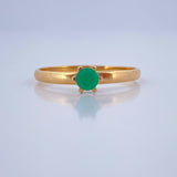 Anillo Solitario Garras Esmeralda 17Pts 1.5gr / T7 1/4 / Oro Amarillo 18K %
