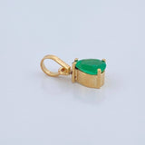 Dije Lagrima Esmeralda 35Pts 0.5gr / 1.4cm / Oro Amarillo 18K %