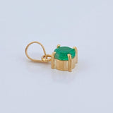 Dije Redondo Esmeralda 43Pts 0.45gr / 1.1cm / Oro Amarillo 18K %