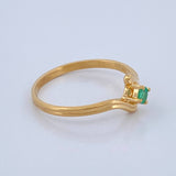 Anillo Aro Curvo Esmeralda 12Pts 1.75gr / T7 1/2 / Oro Amarillo 18K %