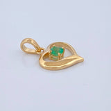 Dije Corazon Esmeralda 17Pts 1gr / 1.7cm / Oro Amarillo 18K %
