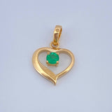 Dije Corazon Esmeralda 17Pts 1gr / 1.7cm / Oro Amarillo 18K %