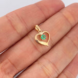 Dije Corazon Esmeralda 17Pts 1gr / 1.7cm / Oro Amarillo 18K %