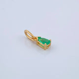 Dije Lagrima Esmeralda 60Pts 0.45gr / 1.2cm / Oro Amarillo 18K %