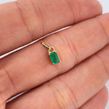 Dije Rectangular Esmeralda 60Pts 0.5gr / 1.1cm / Oro Amarillo 18K %