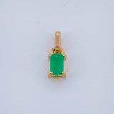 Dije Rectangular Esmeralda 60Pts 0.5gr / 1.1cm / Oro Amarillo 18K %