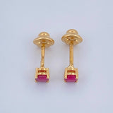 Topos Cuatro Garras Rubies 28Pts 0.75gr / 3.05mm Oro Amarillo 18K %