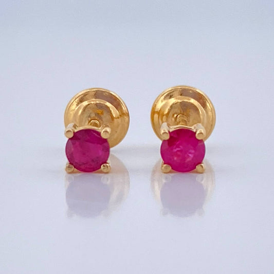 Topos Cuatro Garras Rubies 28Pts 0.75gr / 3.05mm Oro Amarillo 18K %