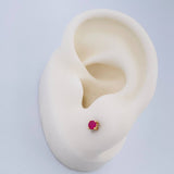 Topos Cuatro Garras Rubies 28Pts 0.75gr / 3.05mm Oro Amarillo 18K %