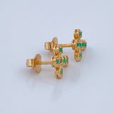 Topos Cruz Esmeraldas 25Pts 1.9gr / 11.6mm Oro Amarillo 18K %