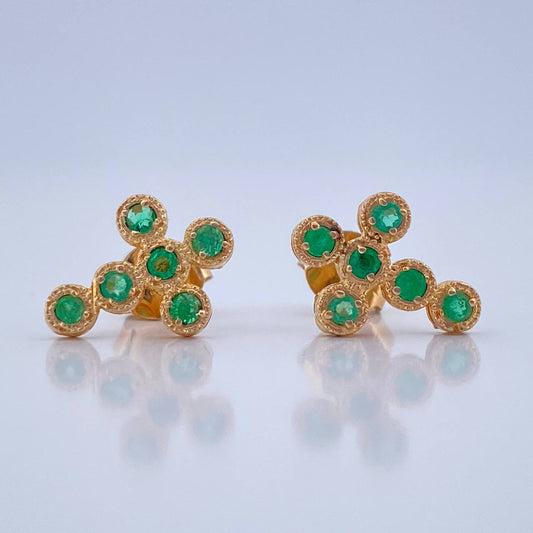 Topos Cruz Esmeraldas 25Pts 1.9gr / 11.6mm Oro Amarillo 18K %