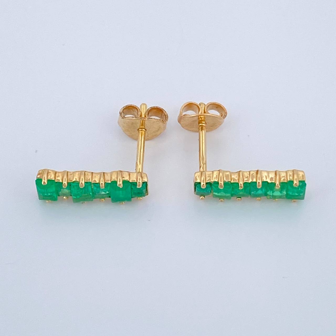 Topos Rectangulos Esmeraldas 80Pts 1.8gr / 4.74mm Oro Amarillo 18K %