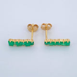 Topos Rectangulos Esmeraldas 80Pts 1.8gr / 4.74mm Oro Amarillo 18K %