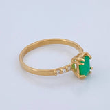 Anillo Churumbela Coraza Esmeralda 70Pts Diamantes 15Pts 1.8gr / T7 / Oro Amarillo 18K %