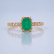 Anillo Churumbela Coraza Esmeralda 70Pts Diamantes 15Pts 1.8gr / T7 / Oro Amarillo 18K %