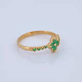 Anillo  Churumbela Trebol Esmeraldas 50Pts 1.85gr / T7 1/4 / Oro Amarillo 18K %