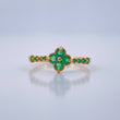 Anillo Churumbela Trebol Esmeraldas 50Pts 1.45gr / T5 3/4 / Oro Amarillo 18K %