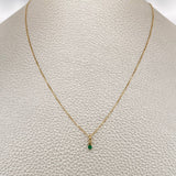 Set Veneciana + Halo Esmeralda 13pts 1.2gr / 49.8cm / 0.3mm Oro Amarillo 18K &