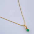 Set Veneciana + Halo Esmeralda 13pts 1.2gr / 49.8cm / 0.3mm Oro Amarillo 18K &