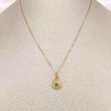 Set Veneciana + Girasol Esmeralda 07pts 1.55gr / 50cm / 0.3mm Oro Amarillo 18K &