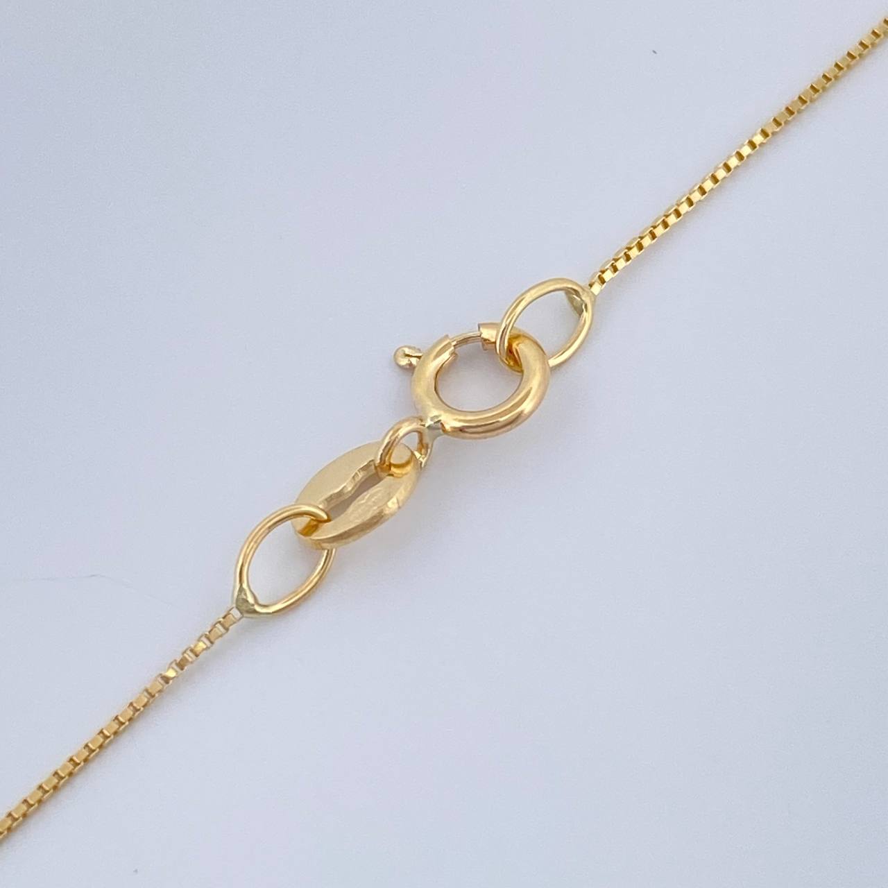 Set Veneciana + Halo Esmeralda 04pts 1.15gr / 50cm / 0.3mm Oro Amarillo 18K &