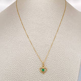 Set Veneciana + Corazon Esmeralda 07pts 1.7gr / 49.5cm / 0.3mm Oro Amarillo 18K &