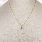 Set Veneciana + Halo Esmeralda 07pts 1.15gr / 50.3cm / 0.3mm Oro Amarillo 18K &