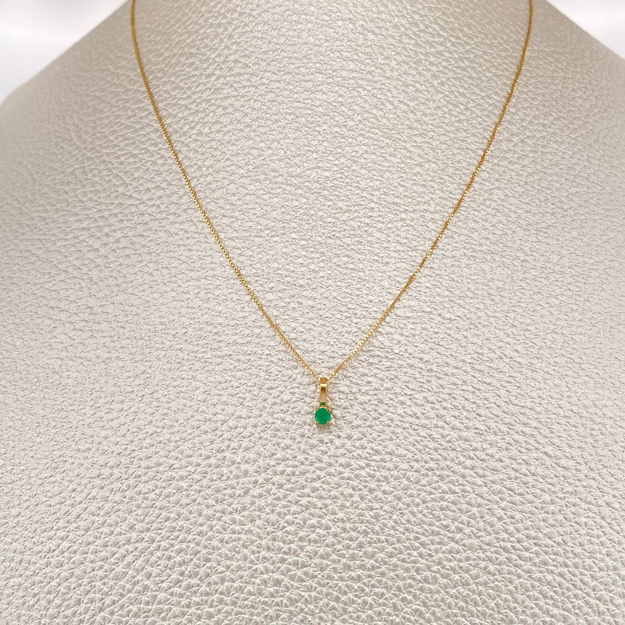 Set Veneciana + Halo Esmeralda 10pts 1.2gr / 0cm / 0.3mm Oro Amarillo 18K &