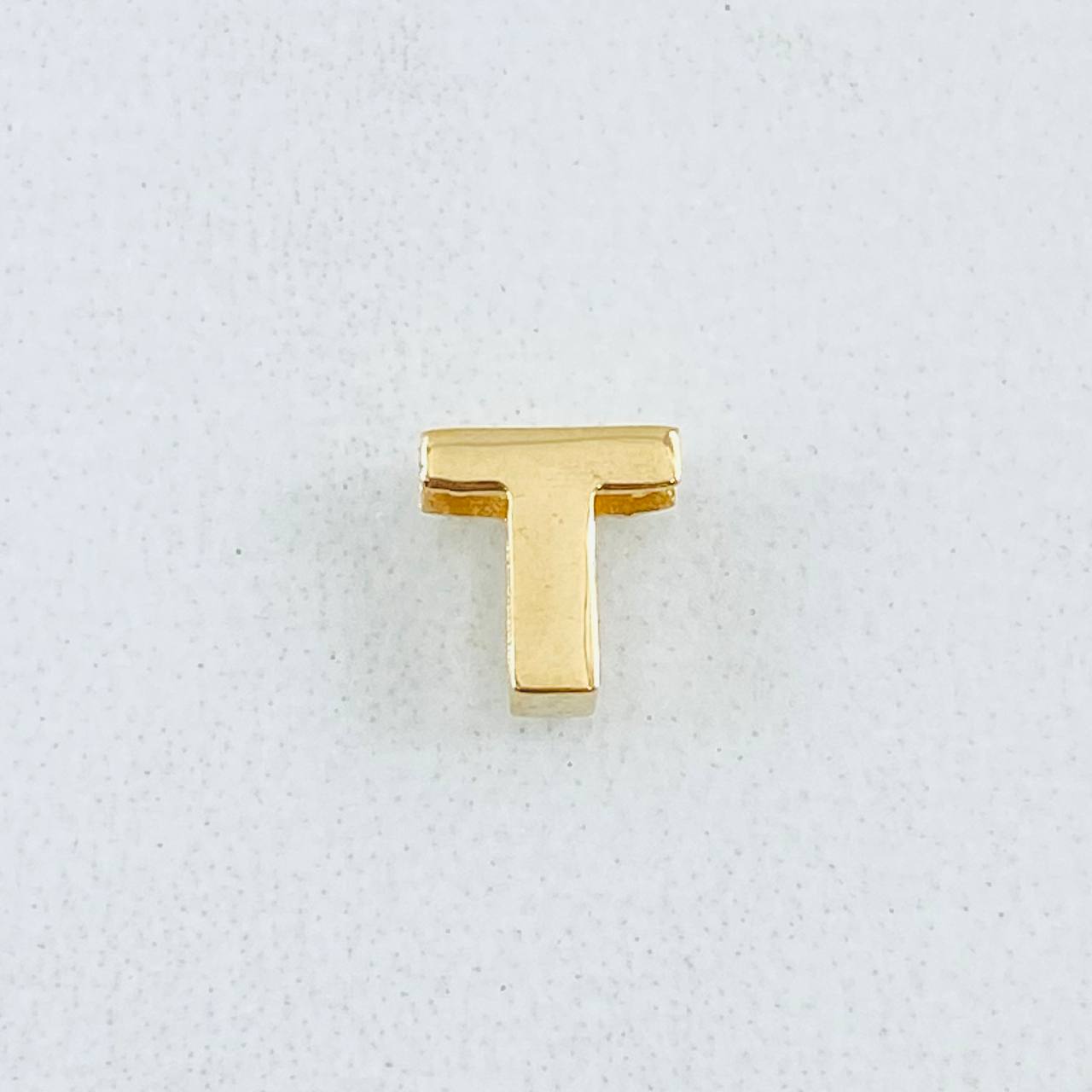 Herraje Tambor Letra T 0.25gr / 6mm Oro Amarillo 18K