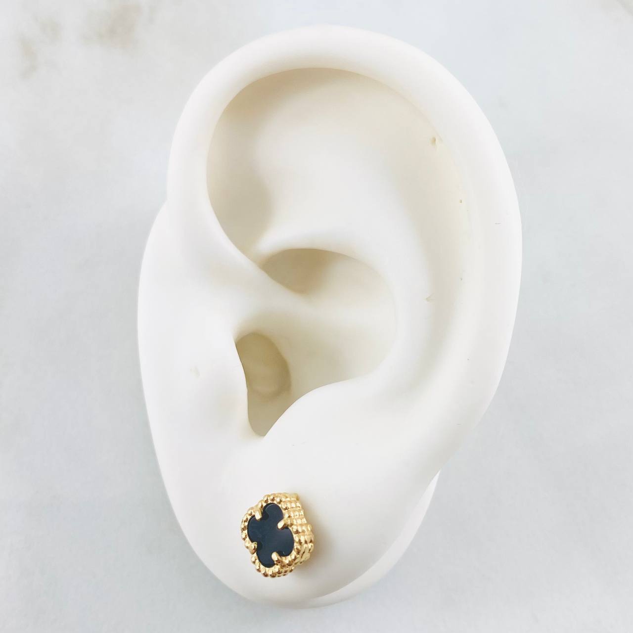 Topos Trébol Onix Negro 2gr / Oro Amarillo Nac.Esp. 18K ©