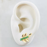 Topos Hojas de Muerdago Esmeraldas 30pts 2.6gr / Oro Amarillo 18K ©