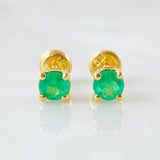 Topos Caja Cuatro Garras 45pts Esmeraldas 1.25gr / 4.85mm Oro Amarillo 18K *