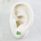 Topos Caja Cuatro Garras 45pts Esmeraldas 1.25gr / 4.85mm Oro Amarillo 18K *