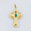 Dije Crúz de Altar Esmeralda 18pts 1.8gr / 3.2cm / Oro Amarillo 18K ©
