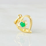 Dije Corazón Silueta Esmeralda 11pts 1.25gr / 1.6cm / Oro Amarillo 18K ©