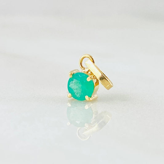 Dije Circulo Esmeralda 29pts 0.4gr / 1cm / Oro Amarillo 18K ©