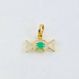 Dije Caramelo Esmeralda 11pts 0.45gr / 1.1cm / Oro Amarillo 18K ©