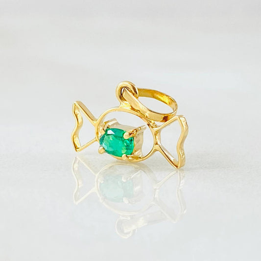 Dije Caramelo Esmeralda 11pts 0.45gr / 1.1cm / Oro Amarillo 18K ©