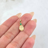 Dije Virgen del Carmen Ovalo Esmeralda 5pts 0.45gr / 1.8cm / Oro Amarillo 18K ©