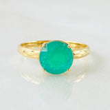 Anillo Solitario Canasta Circular Esmeralda 1.9 Qts 2.15gr / T6 1/2 / Oro Amarillo 18K ©