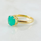Anillo Solitario Canasta Circular Esmeralda 1.9 Qts 2.15gr / T6 1/2 / Oro Amarillo 18K ©