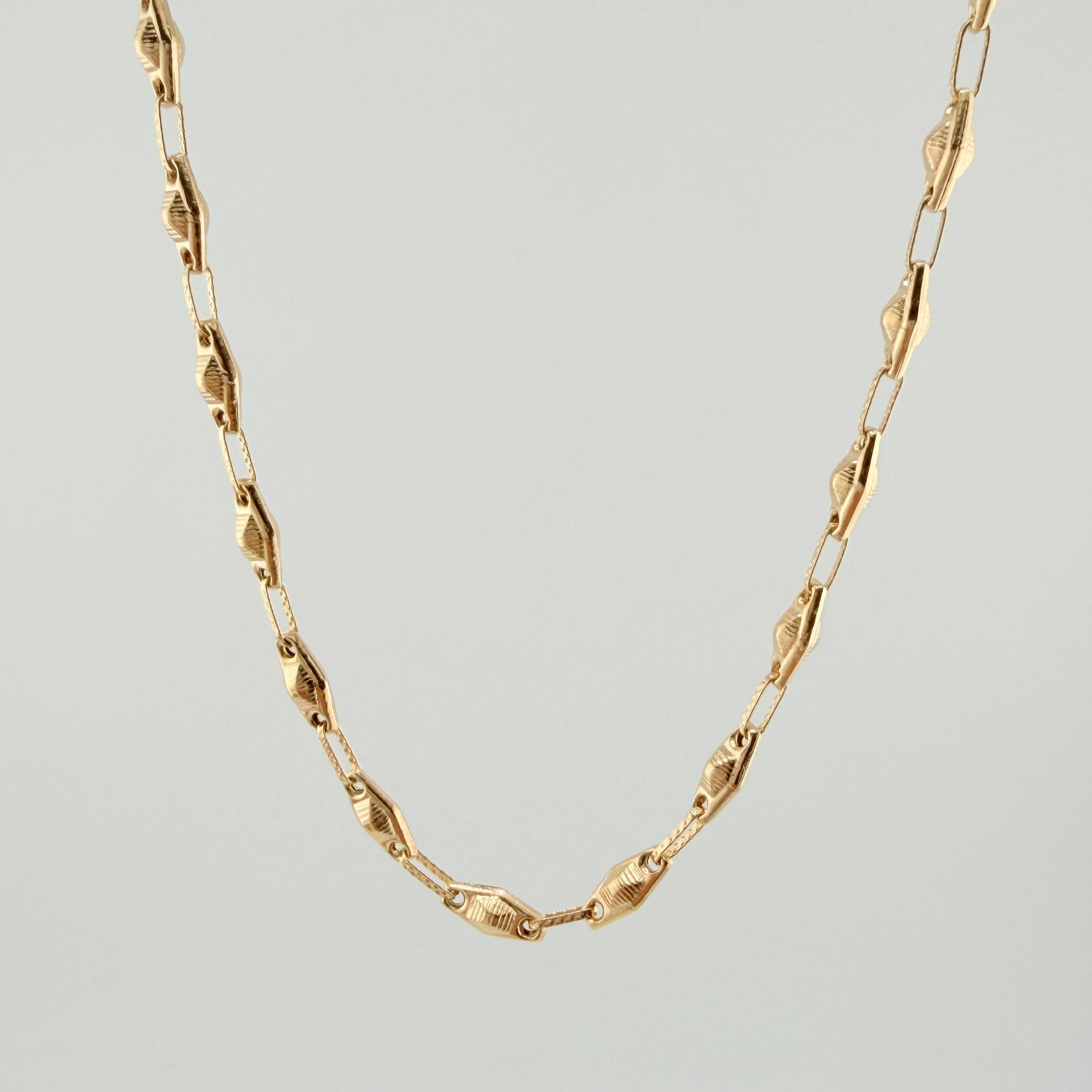 Cadena Rustica Rombo Abultado 11.6gr / 60cm / 4.5mm Oro Amarillo 18K