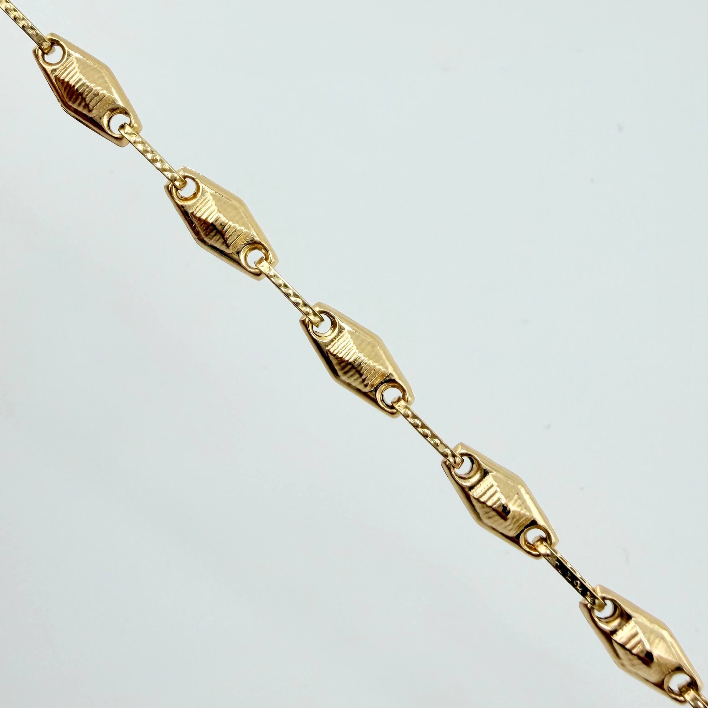 Cadena Rustica Rombo Abultado 11.6gr / 60cm / 4.5mm Oro Amarillo 18K