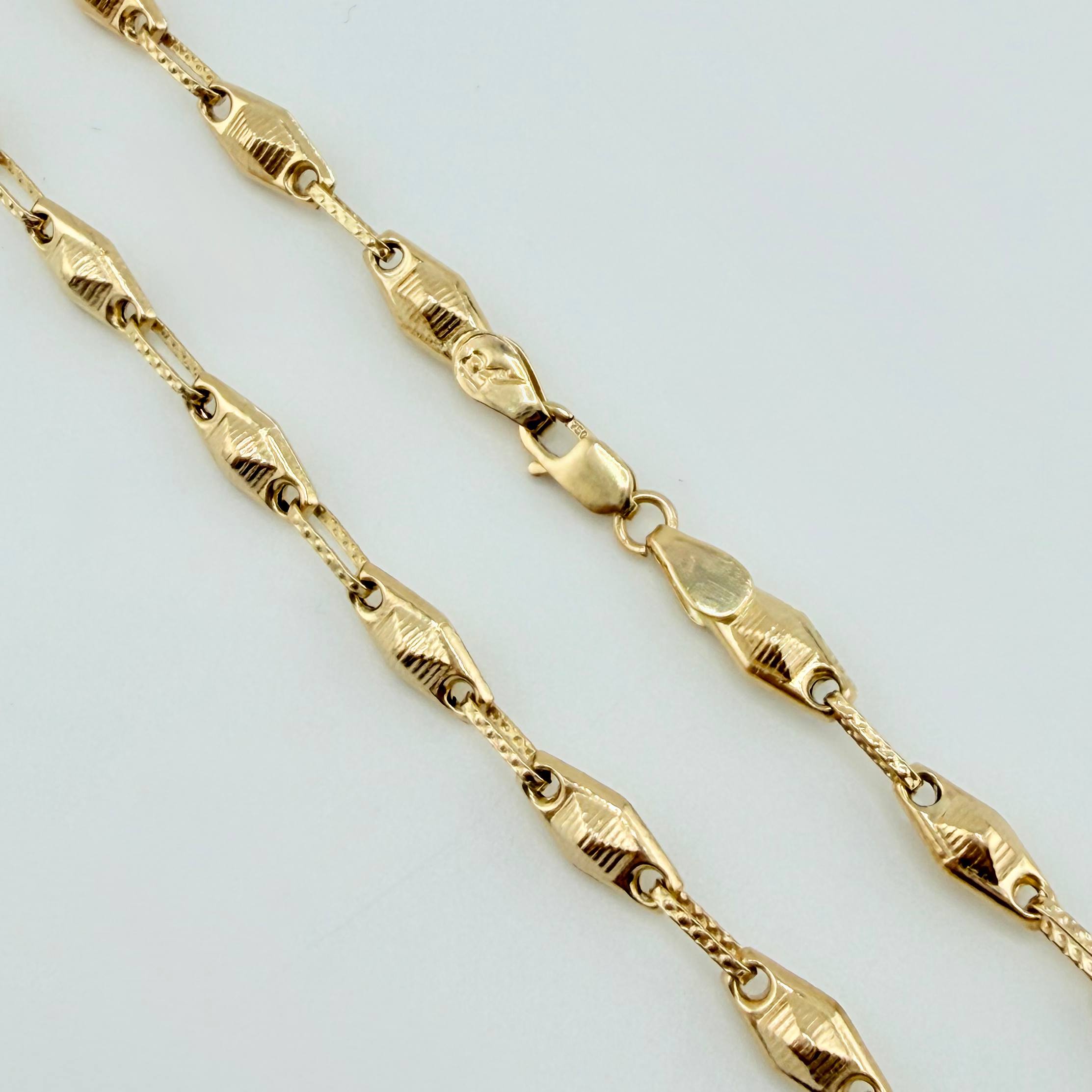 Cadena Rustica Rombo Abultado 11.6gr / 60cm / 4.5mm Oro Amarillo 18K