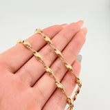 Cadena Rustica Rombo Abultado 11.6gr / 60cm / 4.5mm Oro Amarillo 18K