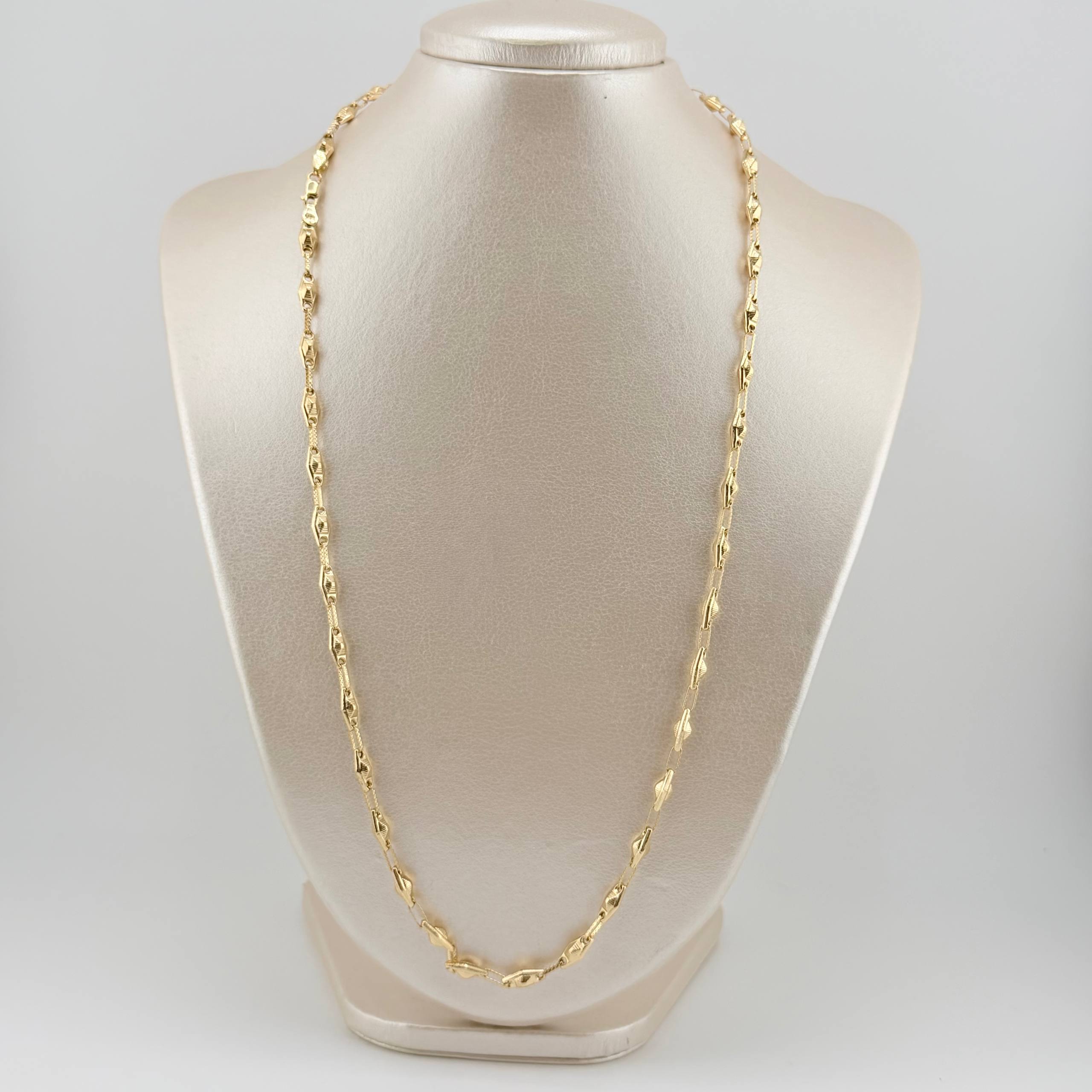 Cadena Rustica Rombo Abultado 11.6gr / 60cm / 4.5mm Oro Amarillo 18K