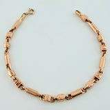 Pulso Rustico Barril Rayado 5.05gr / 17.5cm / 3.7mm Oro Rosa 18K