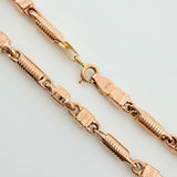 Pulso Rustico Barril Rayado 5.05gr / 17.5cm / 3.7mm Oro Rosa 18K