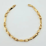 Pulso Rustico Español 6.5gr / 20.5cm / 3.8mm Oro Amarillo 18K *