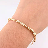 Pulso Rustico Barril Rayado 5.05gr / 17.5cm / 3.7mm Oro Rosa 18K